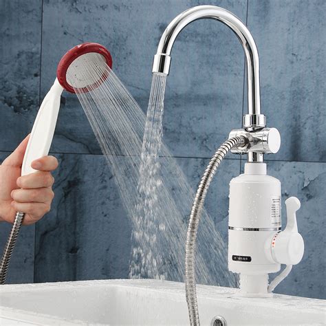 220v Water Heater Faucet Instant Tankless Electric Rotating Tap With