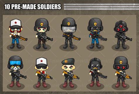 Soldiers 2d Game Sprites Set 2d Game Game Sprites Sprite Images And