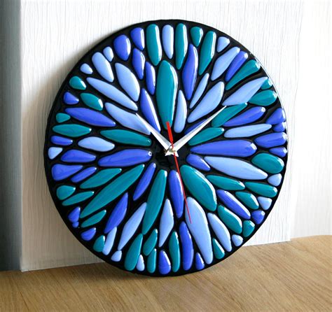Stained Glass Patterns Stained Glass Art Fused Glass House Movers Blue Clocks Kiln Formed