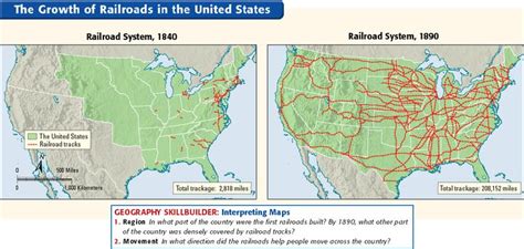 U S Railroad Systems 1840 And 1890 Maps The United States Pi