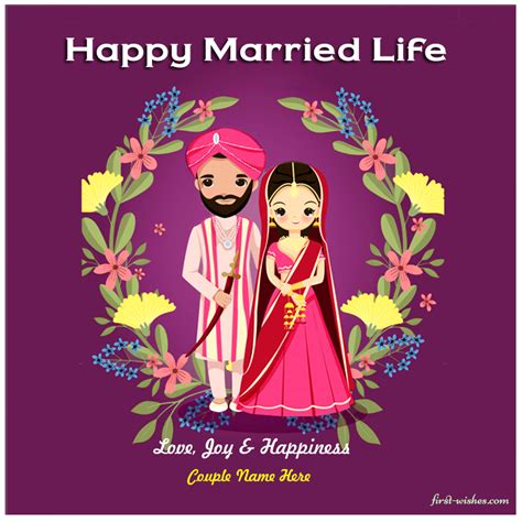 Happy Married Life Wedding Wishes Image