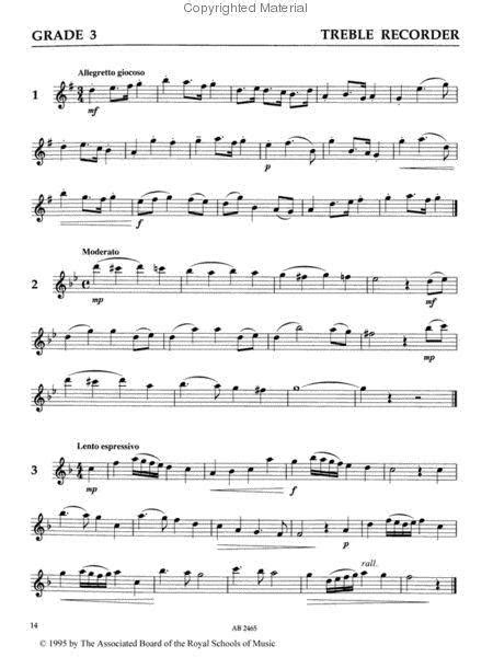 Music notes are written on a set of horizontal lines and spaces called a music staff (stave). Specimen Sight-Reading Tests For Recorder Grades 1-5 By ...