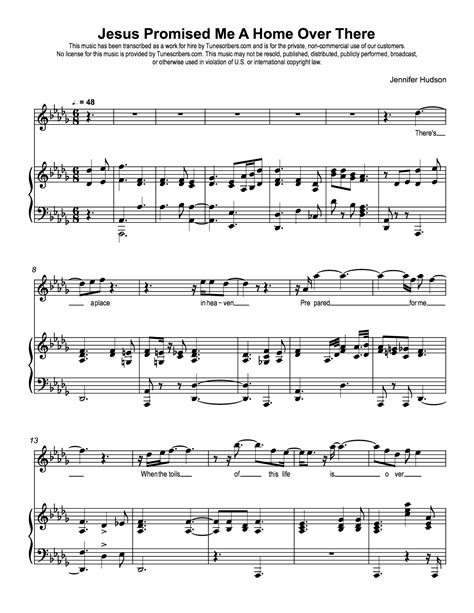 Tunescribers Jesus Promised Me A Home Over There Sheet Music