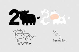 Cute Cow Birthday Graphic By CatAndMe Creative Fabrica