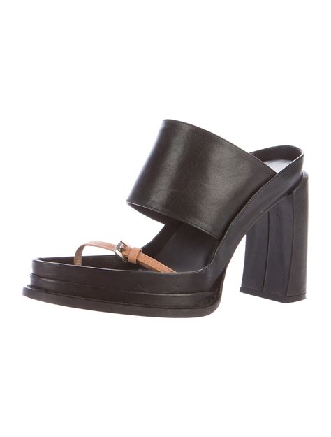 Ann Demeulemeester Platform Slide Sandals Black Sandals Shoes