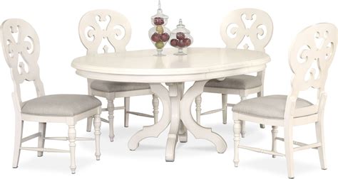 Our dining sets also give you comfort and durability in a big choice of styles. Charleston Round Dining Table and 4 Scroll-Back Side ...