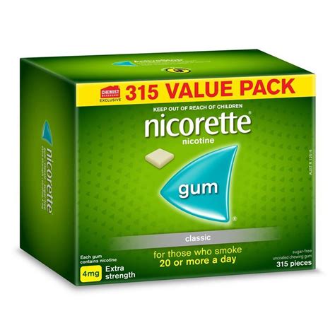 buy nicorette quit smoking extra strength nicotine gum classic exclusive size 315 pack online at