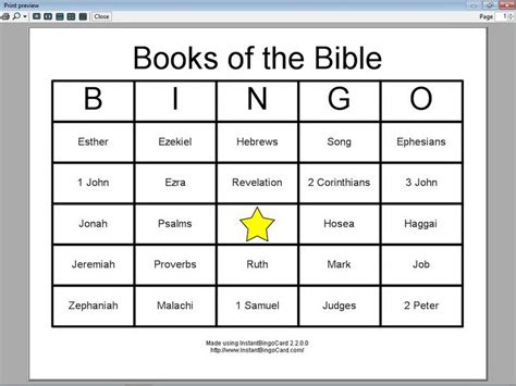Free Bible Bingo Game Printables Printable Word Searches