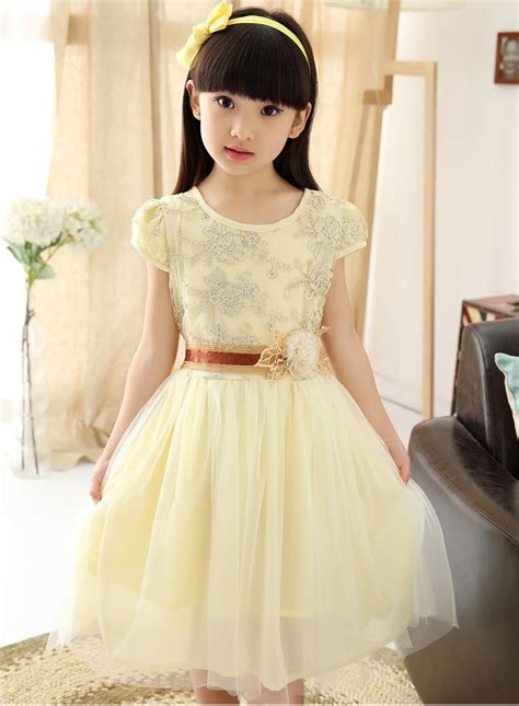 Girls Summer Fashion Princess Dress Girls Embroidery Floral Formal