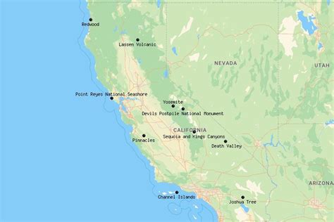 10 Most Beautiful National Parks In California Map Touropia