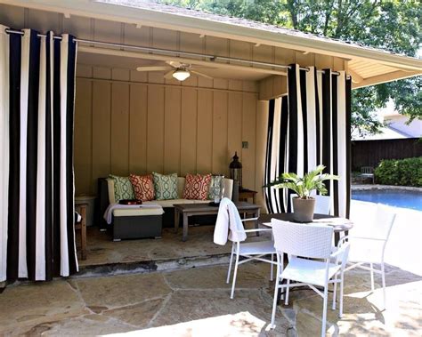 Black And White Striped 02 Vertical Striped Curtains Outdoor