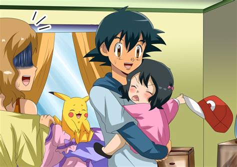 amourshipping family moment by hikariangelove Pokemon ash and serena Pokémon heroes Pokemon