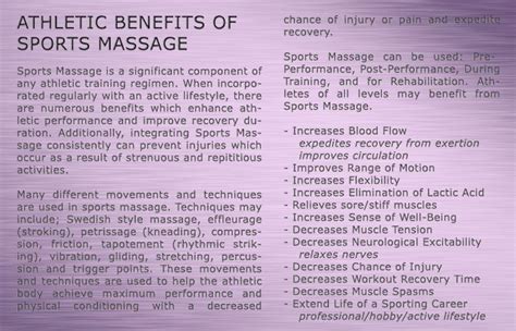 Athletic Benefits Of Sports Massage Benefits Of Sports Sports Massage Massage Benefits