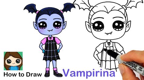 How To Draw A Vampire Girl Vampirina Youtube