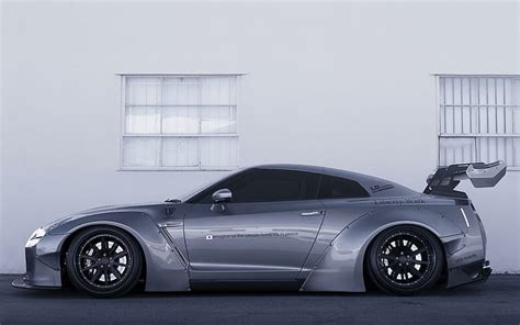 Hd Wallpaper Nissan Gt R R35 Matte Black Car Tuning Silver Coupe