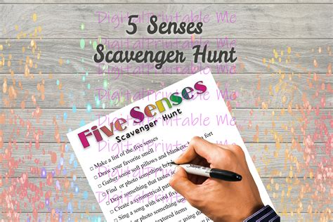 Five Sense Scavenger Hunt Printable Kids Activity Game Etsy