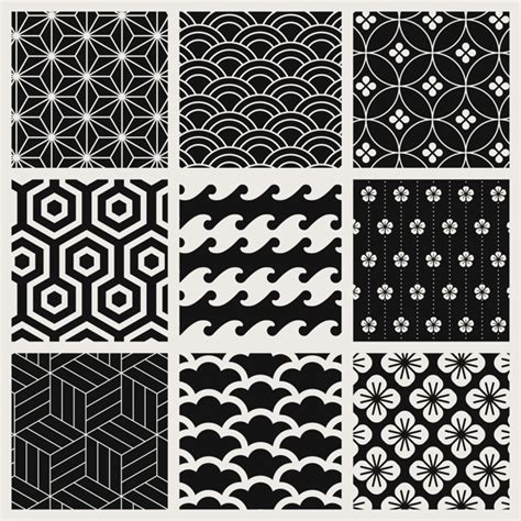 Japanese Inspired Pattern Vector Set Free Vector Nohat Free For