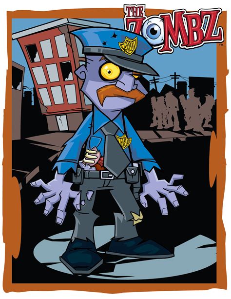 Police Zombie Zombie Cartoon Zombie Zombie Apocalypse