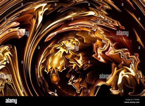 Abstract Graphic Painting Golden Background Elite And Rich Pattern