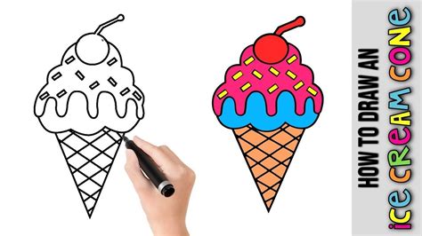 How To Draw An Ice Cream Cone Easy Pictures To Draw Step By Step Dra Easy Pictures To