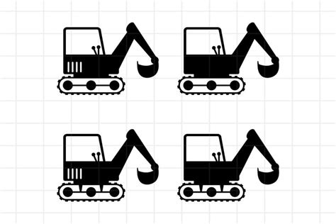 Digger Excavator Silhouette Svg File Cutting Files Stickers Builders