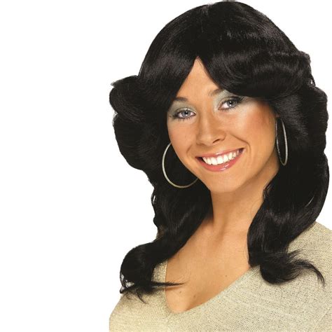 70s Flick Wig Black Smi 42250 Smiffys Luvyababes