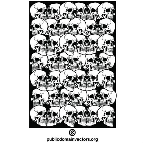 Skull Pattern Black And White Public Domain Vectors