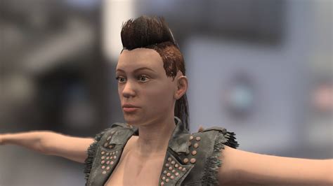 punk girl character fully rigged game ready download free 3d model by alihsm [73bb360