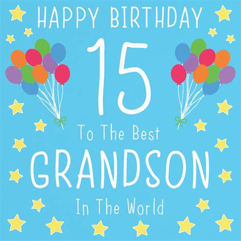 Grandson 15th Birthday Card Happy Birthday 15 To The Etsy New Zealand