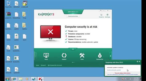 It is best to set up the antivirus program to constantly monitor the behavior of the programs running on your. How to Perform a Kaspersky Antivirus Offline Update - YouTube