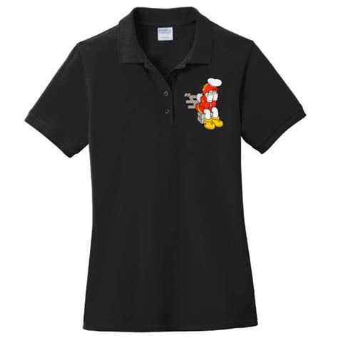 Custom Jollibee Sadboi Jollibee Filipino Fast Food Mascot Ladies Polo