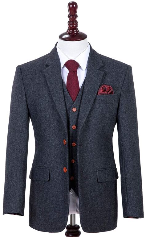 Simple And Elegant Our Charcoal Grey Herringbone Tweed 2 Piece Suit Is