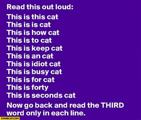 Read This Out Loud Now Read The Third Word Only This Is How To Keep