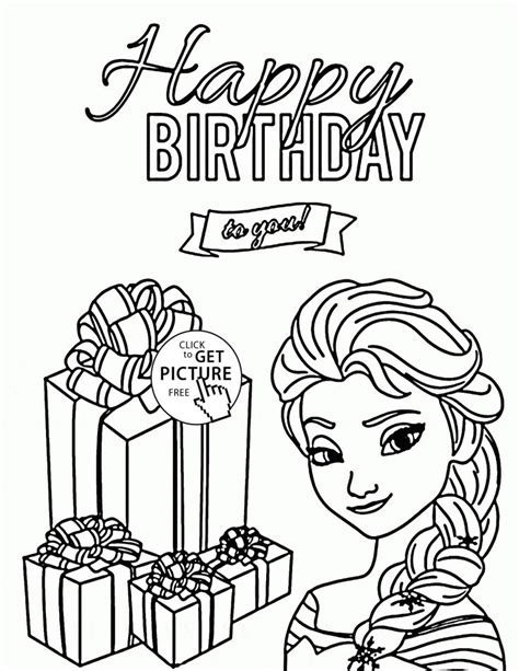 This would make a great idea for a greeting card for your kid's sibling who is turning 5. Happy Birthday to You from Elsa coloring page for kids ...