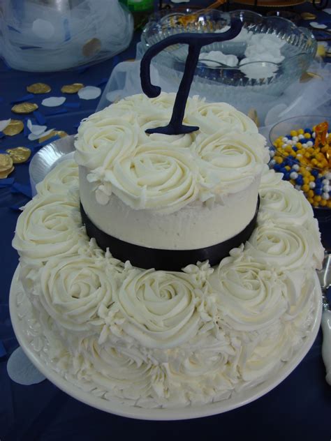 Buttercream is perfect to showcase delicate and stylish piping and textured designs on a classic, monochrome cake. White Roses Wedding Shower Cake - CakeCentral.com