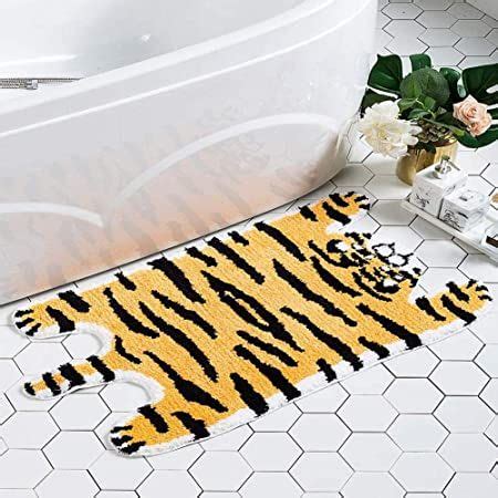 Amazon Com Tiger Print Rugfaux Tiger Non Slip Bathroom Door Mat Area