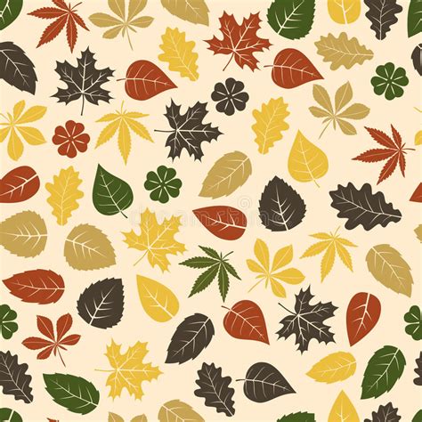 Seamless Autumn Maple Leaves Pattern Stock Vector Illustration Of