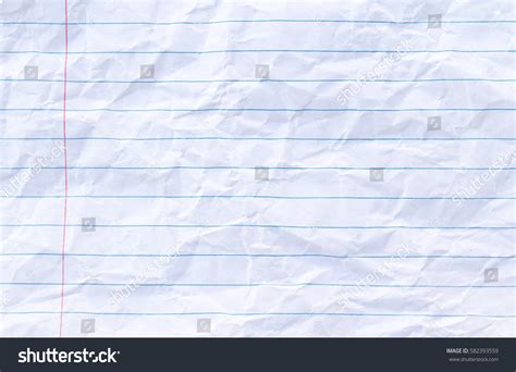 Wrinkled Notebook Lined Paper Background Stock Photo 582393559