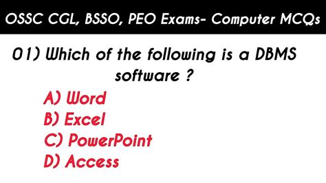 Ossc Cgl Computer Mock Test Computer Awareness Mcq Ossc Cgl Bsso Peo Computer Questions