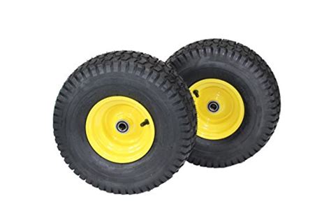 Set Of 2 15×600 6 Tires And Wheels 4 Ply For Lawn And Garden Mower Turf