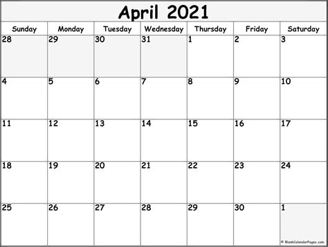 April 2021 Calendar Free Printable Monthly Calendars Calendar