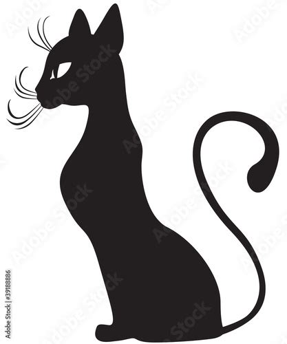 Black Cat Profile Stock Vector Adobe Stock