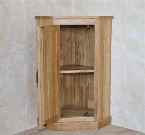 Cloakroom Corner Bathroom Vanity Unit Oak Top Cabinet Corner Storage
