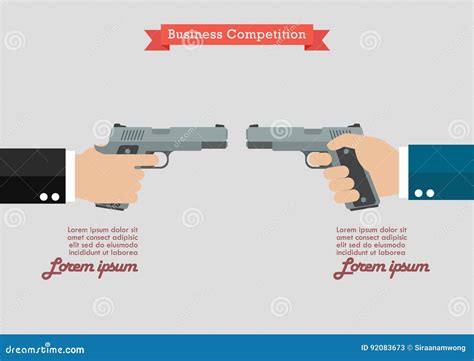 Two Hands Holding Handguns Infographic Stock Vector Illustration Of