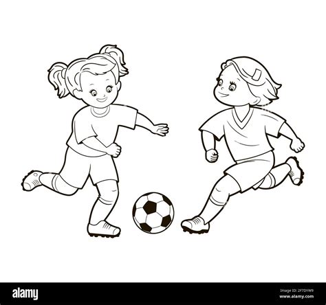 Kids Playing Soccer Clip Art Black And White