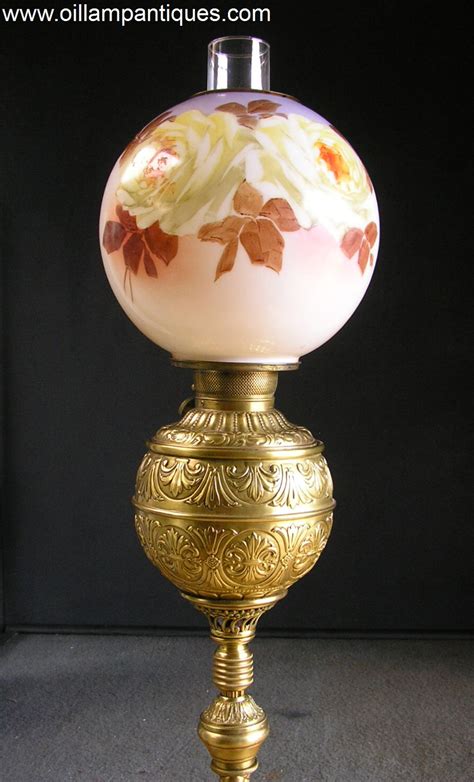This globe fits a 6 cm lamp. Miller Juno Piano Lamp circa 1895 - Oil Lamp Antiques