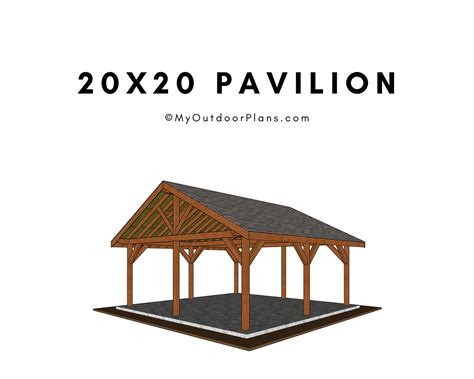 20x20 Gable Pavilion Plans Etsy Canada