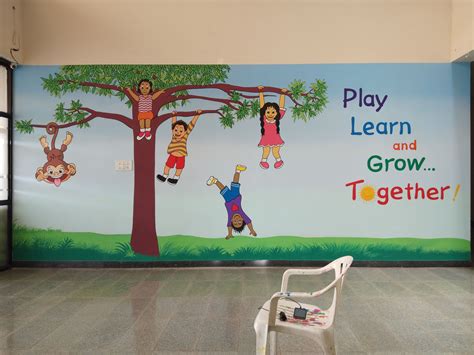 Fine Art Raipur Play School Painting Nursery Classroom Cartoon