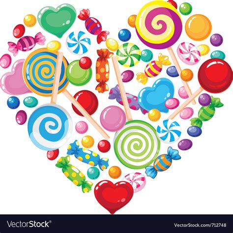 Candy Heart White Royalty Free Vector Image Vectorstock