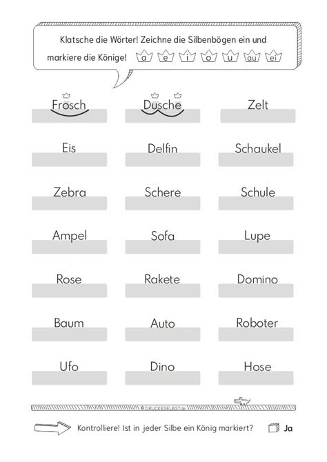 Drucke Selbst Kostenlose Arbeitsblätter Zum Üben Mit Der Silbenmethode Für Die 1 Klasse Zum